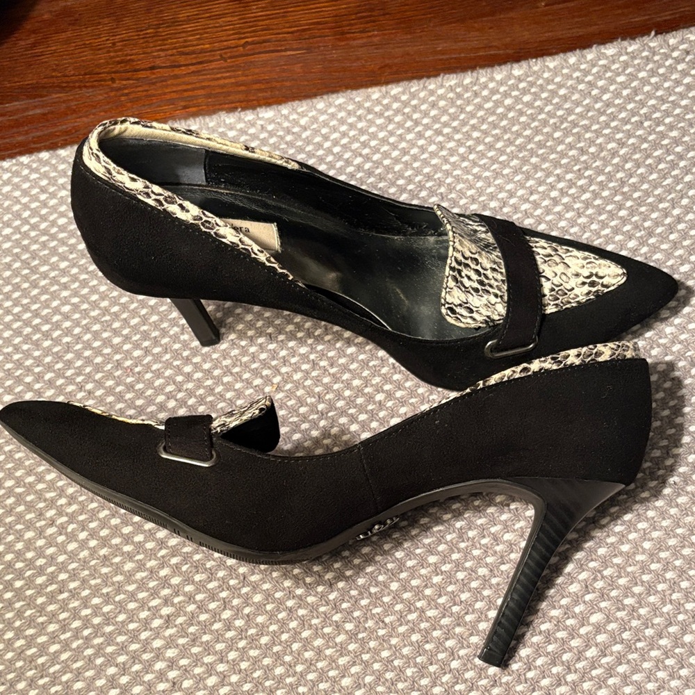 Simply Vera Vera Wang Black and cream Snakeskin Heels
